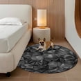 thumbnail image 2 of Black Geometric Round Area Rug 7Ft Washable Circle Rugs for Dorm Laundry Room, Contemporary Minimalism Abstract Pattern Non-Slip Carpet Floor Mats Indoor Outdoor Carpet Runner Aesthetic Home Decor, 2 of 8