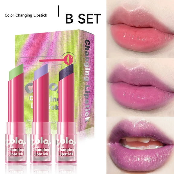 Temperature Change Lipstick, Moisturizing Lipstick, Intelligent Temperature Sensitive Color Changing Lipstick Set, Comfortable Texture Easy Apply Matte Pearlescent Finish