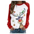 thumbnail image 1 of Camisas Navideñas Para Mujer Tops de Manga Larga Tallas Grandes Impreso O-Neck Tee Blusa Odeerbi ODB208297, 1 of 4
