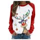 thumbnail image 2 of Puntoco Tallas grandes Mujer Manga larga Navidad Impreso O-cuello tops Camiseta Blusa Puntoco Puntoco-622, 2 of 3