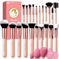 thumbnail image 1 of Set de brochas de maquillaje Mlemle de 26 piezas con esponjas y borlas, 1 of 7