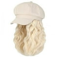 thumbnail image 2 of Newsboy Cap with Wavy Curly Hair Extensions for Women Hat Attached Synthetic Wig Short Extensions, 2 of 6