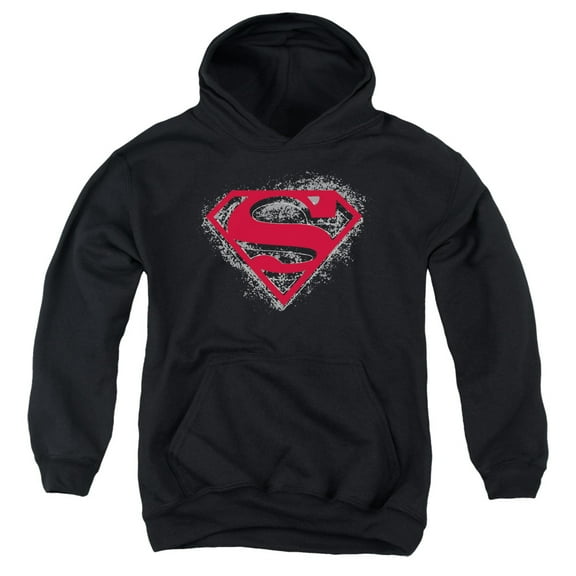 Superman - Hardcore Noir Shield - Youth Hooded Sweatshirt - X-Large