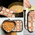 thumbnail image 5 of Yayeee Oven Mitts and Pot Holder Set of 2 Heat Resistant Kitchen Gloves Baking Hot Pad, Beige Geometric, 5 of 5