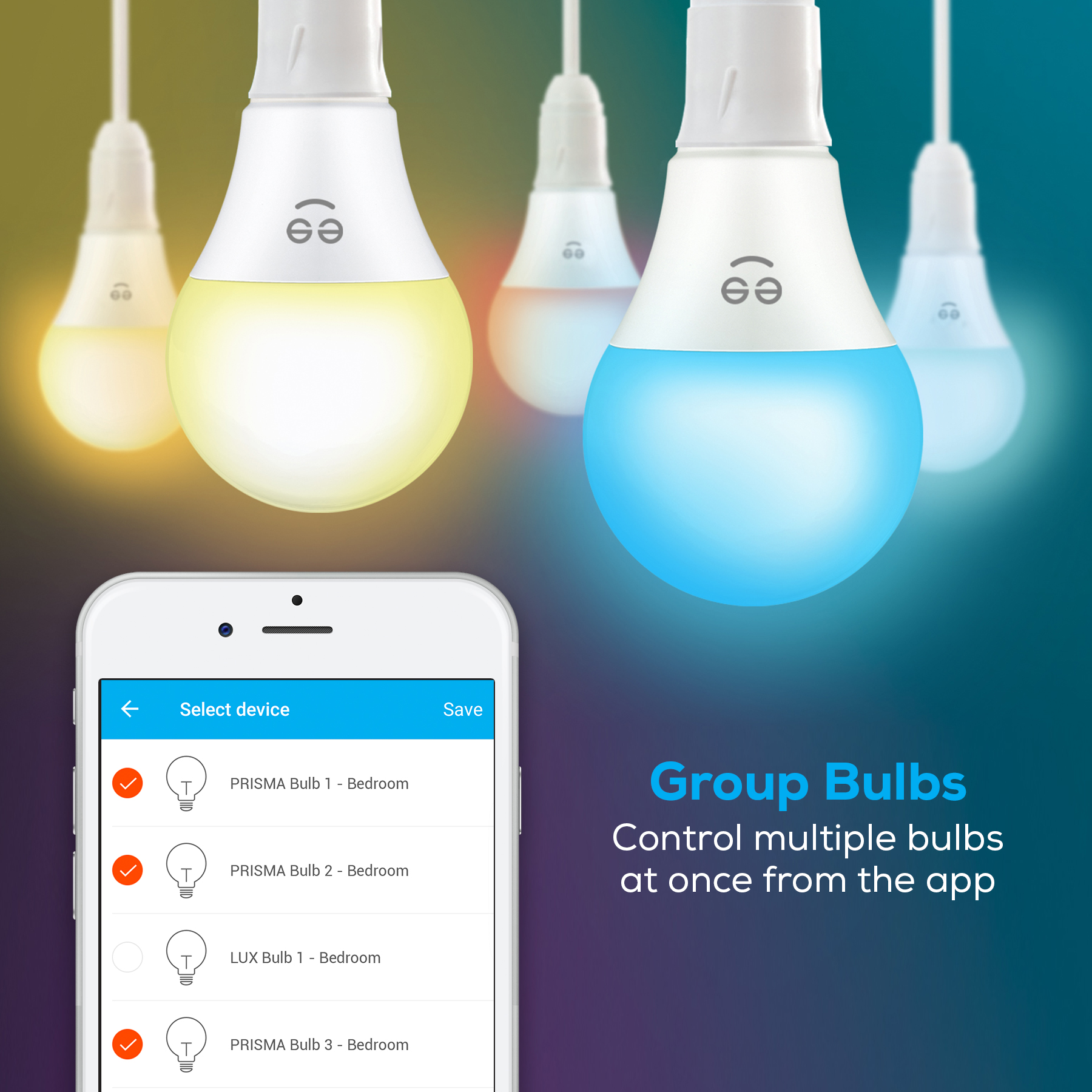 Geeni Prisma 450 Color Smart A19 Light Bulb, 60W Equivalent, No Hub  Required 
