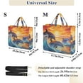 thumbnail image 3 of Dolphins Waves Sunlight Sea Corduroy Tote Bag Handbag Large Messenger Bag Shoulder Crossbody Zipper Bag Purse, 3 of 8
