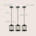thumbnail image 4 of JONATHAN Y Marelle 6.5" 1-Light Farmhouse Industrial Iron Filigree Caged Jar LED Pendant, Oil Rubbed Bronze (Set of 3), 4 of 11