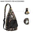 thumbnail image 2 of Waterproof Hiking Backpack Sling Bag for Women – Lightweight Crossbody Bags with Adjustable Strap, Multipurpose Chest Bag for Travel, Outdoor Adventures & Everyday Use – Boho Vintage Mushroom Design, 2 of 4