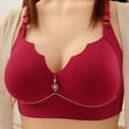 thumbnail image 3 of HVOBTTY Women Bra Front Closure, Bras for Women Plus Size, Women's Plus Size No Steel Rims Comfortable and Breathable Gathering Underwear Bra Red, M, 3 of 4