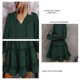 thumbnail image 5 of Minivestido de manga larga con cuello en V, vestido informal con volantes en capas y cordones para citas, 5 of 6