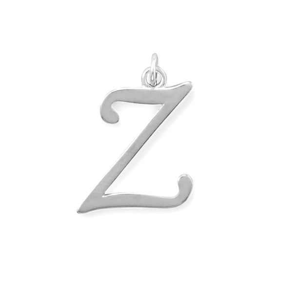925 Sterling Silver Polished Letter Z Initial Pendant Necklace Pendants Z 18.1mm X 25.8mm Pendant for Women