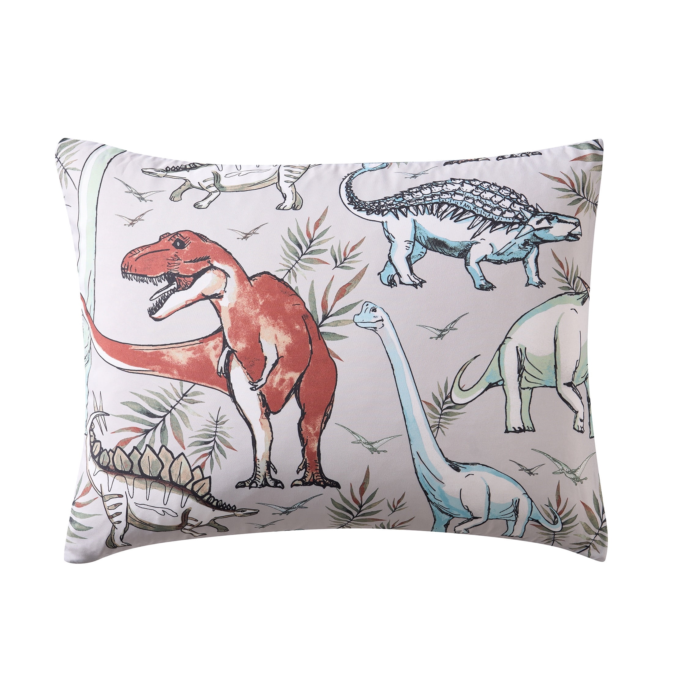 Olivia & Finn Multicolor Dino 3-Piece Reversible Kids Comforter Set, Twin