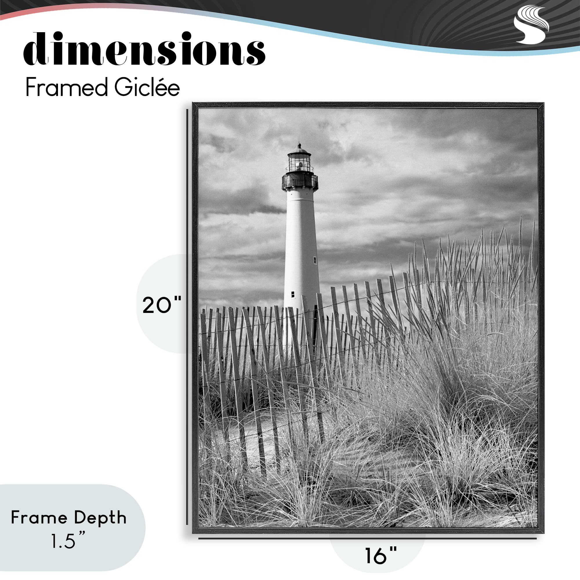 Stupell Industries Cape May Lighthouse View Black Framed Giclee Art, design by MJ Photography