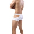 thumbnail image 5 of HUPOM Mens Underwear Boxer Briefs Male Thongs Medium waist Comfort Waist Solid Boxer Briefs White L, 5 of 5
