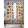 thumbnail image 2 of Ocean Plants Sheer Curtains 96 Inch Length 2 Panels Set Window Treatments, Colorful Coastal Marine Coral Vintage Beige Rod Pocket Semi Curtains for Living Room/Bedroom/Kitchen Décor, 104"W x 96"L, 2 of 7