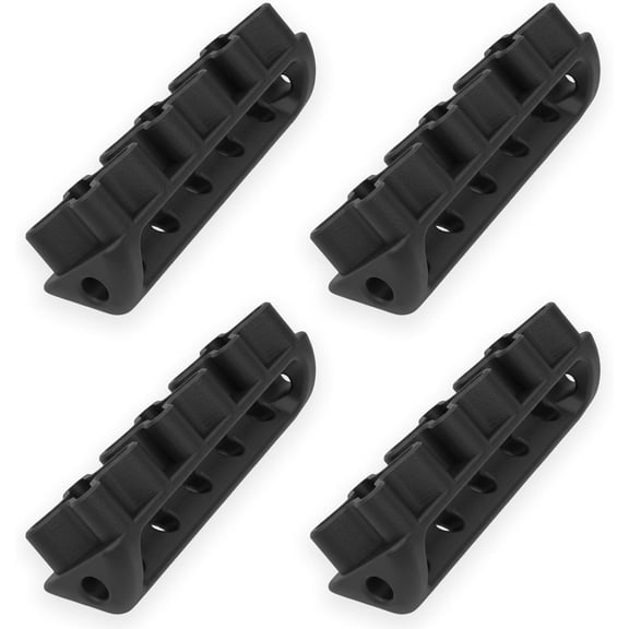 Pull Handle for Tmat Truck Bed Cargo System, Angled Grip with Bungee Cord Holes, Low-Profile Flush-Mount Design for Trucks, 4pcs, Black