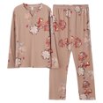 thumbnail image 1 of REDHOTYPE Mode Fantaisie Floral Pyjama Femmes Printemps Automne Maman Manches Longues Coton Col Rond Femmes Automne Grande Taille Homewear Costume, 1 of 2