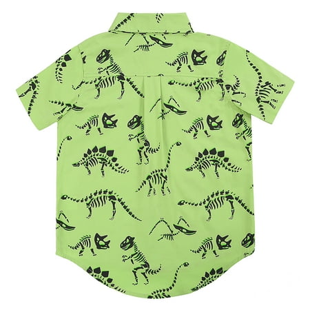 button down hde 2t dinosaur sleeve cotton prints boys short pattern shirt cute