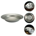 thumbnail image 2 of Salad Plate Shallow Salad Plate Stainless Steel Plate Kitchen Serving Plate Food Mixing Basin, 2 of 8