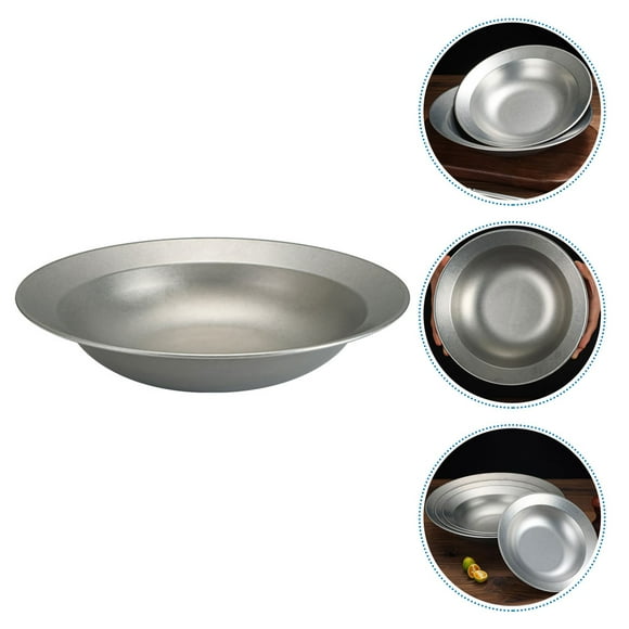Stainless Steel Salad Plate for Home with Shallow Design and Durable Build 9.5 Inches