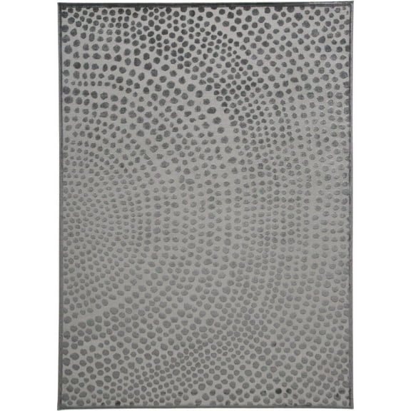 5' X 7' Gray Silver And Ivory Abstract Stain Resistant Area Rug