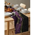 thumbnail image 6 of Table Runner Dresser Scarves 36 Inch Long, Purple Black Texture with Gold Line Linen Dining Table Runners Modern Wild Marble Stone Tabletop Scarf for Wedding Holiday Party Kitchen, 6 of 7