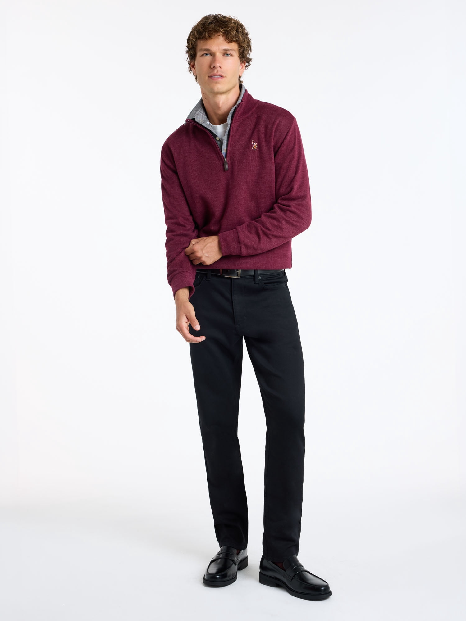 U.S. Polo Assn. Men's Quarter Zip Flatback