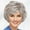 56 - Silver - 90% Gray 10% Brown/Black, variant on Beth Wig Beautiful Bob Wig with Soft Fringe and Touchable Waves/Multi-Tonal Shades of Blonde, Silver, Brown and Red