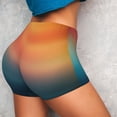 thumbnail image 4 of Junzan yellow orange and teal Pattern Women Workout Impact Shorts,Scrunch Short Gym Yoga Running Sport Scrunch Butt Lifting Shorts-XX-Large, 4 of 8