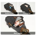 thumbnail image 5 of KL928 Canvas Sling Bag Backpack, Black Small Crossbody Shoulder Bag for Men Women Travel Daypack, 5 of 7