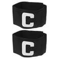 thumbnail image 1 of BRIGHTFUFU 2pcs Captains Armband Adult For Football Matches Easy To Use Nylon Black, 1 of 7