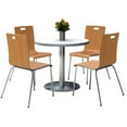 thumbnail image 2 of KFI Studios Mode Round 3' Dining Table Set, Walnut, 4 Espresso Jive Chairs, 2 of 2