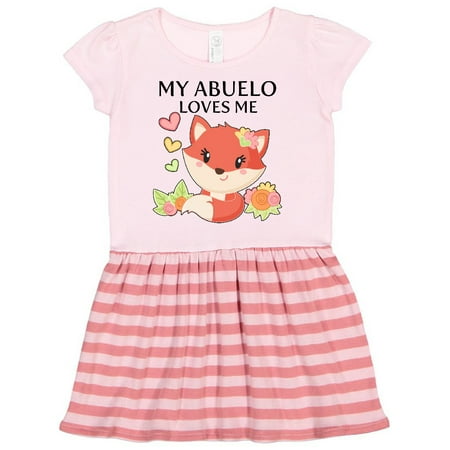 

Inktastic My Abuelo Loves Me- little fox Gift Toddler Girl Dress