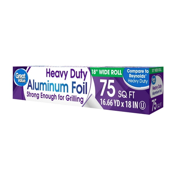 Great Value Heavy Duty Aluminum Foil, 75 sq ft