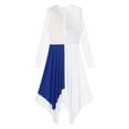 thumbnail image 5 of iiniim Womens Color Block Lyrical Praise Dance Dress Liturgical Dancewear Church Attire Costume Blue XXL, 5 of 7