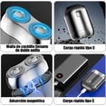 thumbnail image 4 of Mini afeitadora eléctrica portátil - Rasuradora impermeable con doble cabezal, máquina de afeitar recargable, 4 of 7