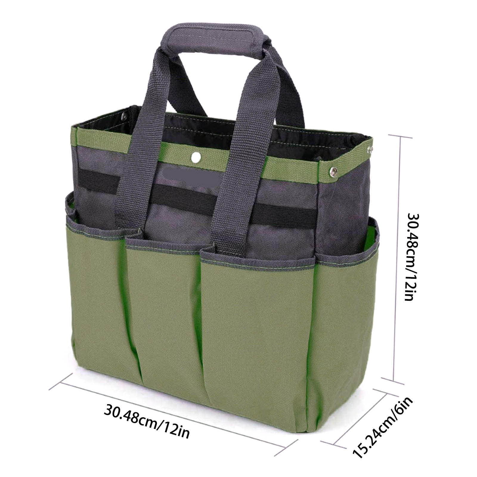 Professional Garden Tool Bag - 600D Oxford Water-Resistant Gardening Organizer Tote with 8 Pockets - for Storing Pruners, Trowels & Outdoor Equipment