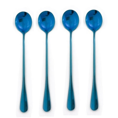 

4Pcs Rainbow Long Handle Tea Spoons Juice Coffee Stirring Cutlery Set Stainless Steel Coffee Spoon Kitchen Hot Drinking Flatware