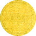 thumbnail image 1 of Ahgly Company Indoor Round Abstract Yellow Modern Area Rugs, 5' Round, 1 of 4