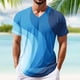 thumbnail image 2 of Summer New Men's Popular T-shirt Printed V-neck Short Sleeved T-shirtL, 2 of 5