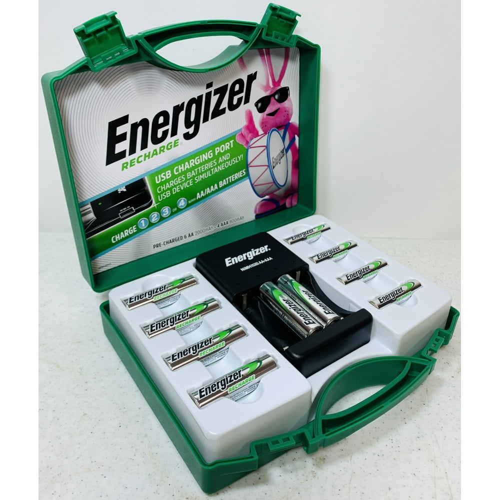 Energizer Rechargeable Batteries Kit With USB Charger 6 AA & 4 AAA