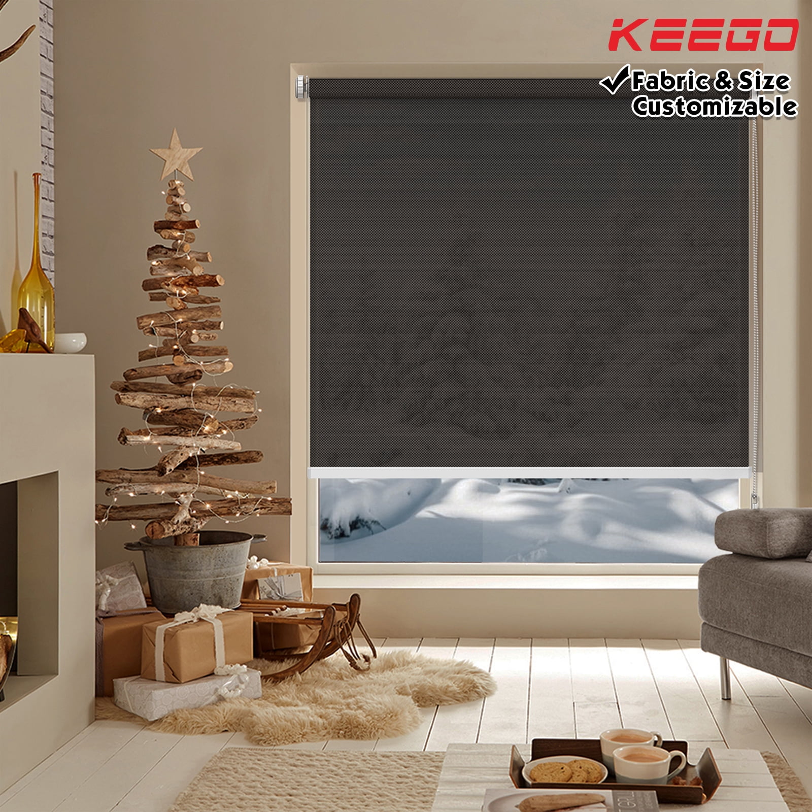 Keego No Drilling Roller Shades Free Tear Down Light Filtering Privacy