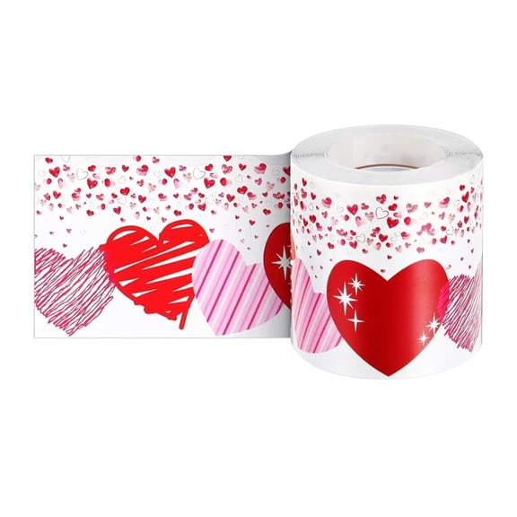 AOOOWER Valentines Day Themed Adhesive Strips Heart Bulletin Board Border Sticker Roll