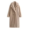 thumbnail image 4 of Long Blend Trench Coat Classic Warm Winter Overcoat With Pockets For Outerwear Fashion Elegant Double Design winter clothing for women, 4 of 5