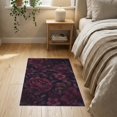 thumbnail image 3 of ODIKA 2'x3' Red Burgundy Opulent Floral Elegance Washable Accent Rug Victorian Grandeur with Large Blossoms Pet Friendly, Bedside Mat for Bedroom, Nursery, RV, 3 of 7