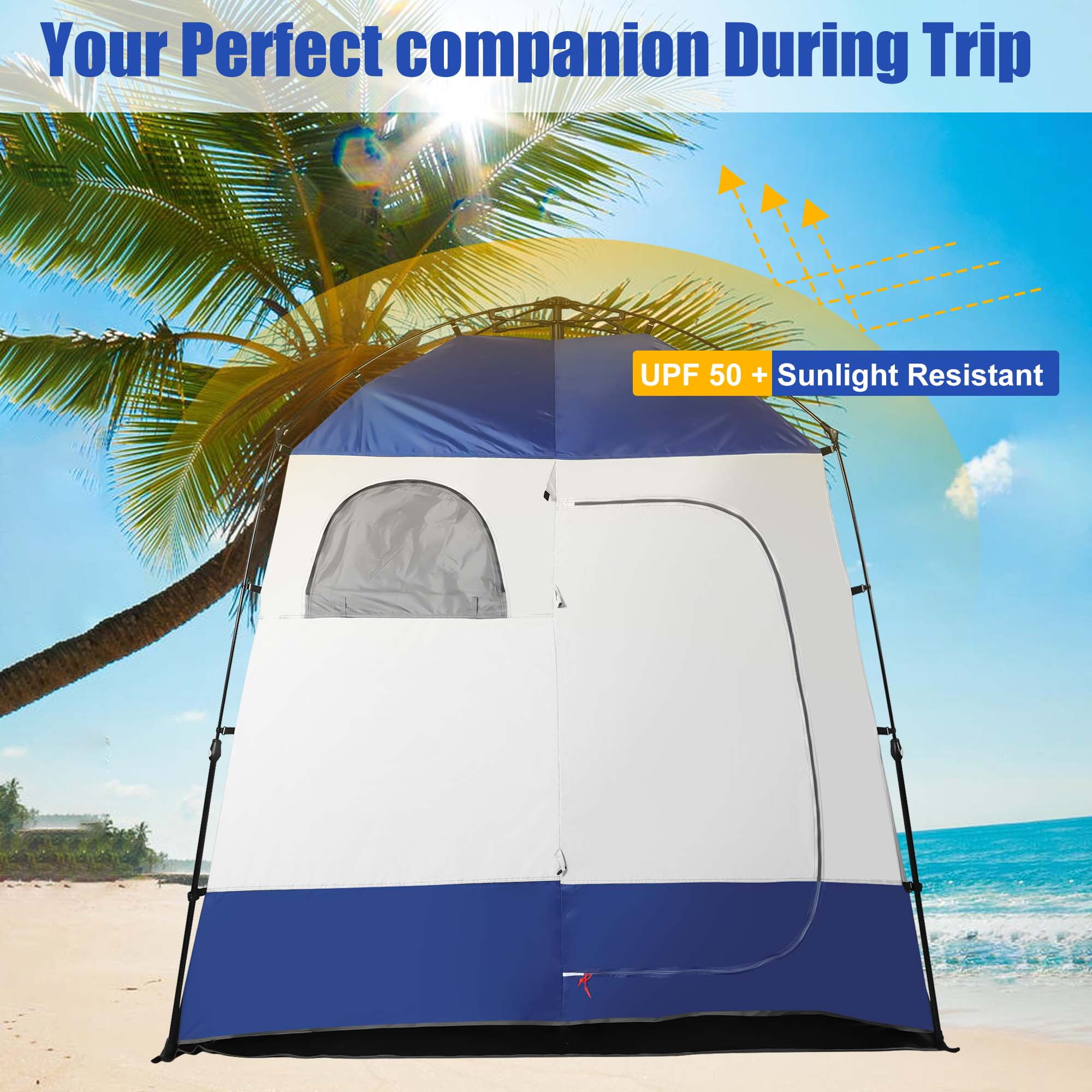 GVDV Camping Shower Tent, 2 - Person Privacy Tent with Carrying Bag