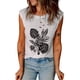 thumbnail image 4 of ABPHQTO Camiseta sin mangas con cuello redondo rasgado con estampado de hojas de palmeras tropicales blancas para mujer, 4 of 5