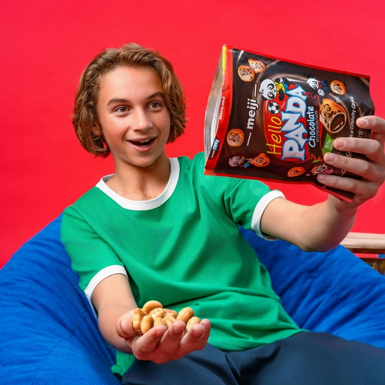 Meiji Hello Panda Cookies Bite Size 7oz Resealable Pouch with