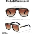 thumbnail image 4 of Gafas de sol de aviador cuadradas para mujer y hombre, gafas de sol de aviador retro, 4 of 5