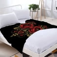 thumbnail image 3 of Durable Soft Flannel Blanket - Cozy Heart - Shaped Floral Design Perfect for Sofa Travel Bed and Chair - Warmth & Elegance, 3 of 7